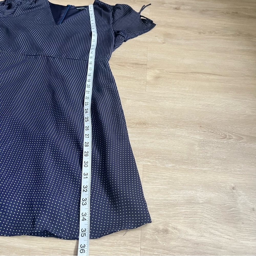 J. Crew Mercantile Navy Blue & White Polka Dot Short Sleeve Mini Dress SZ 6 - Picture 7 of 11